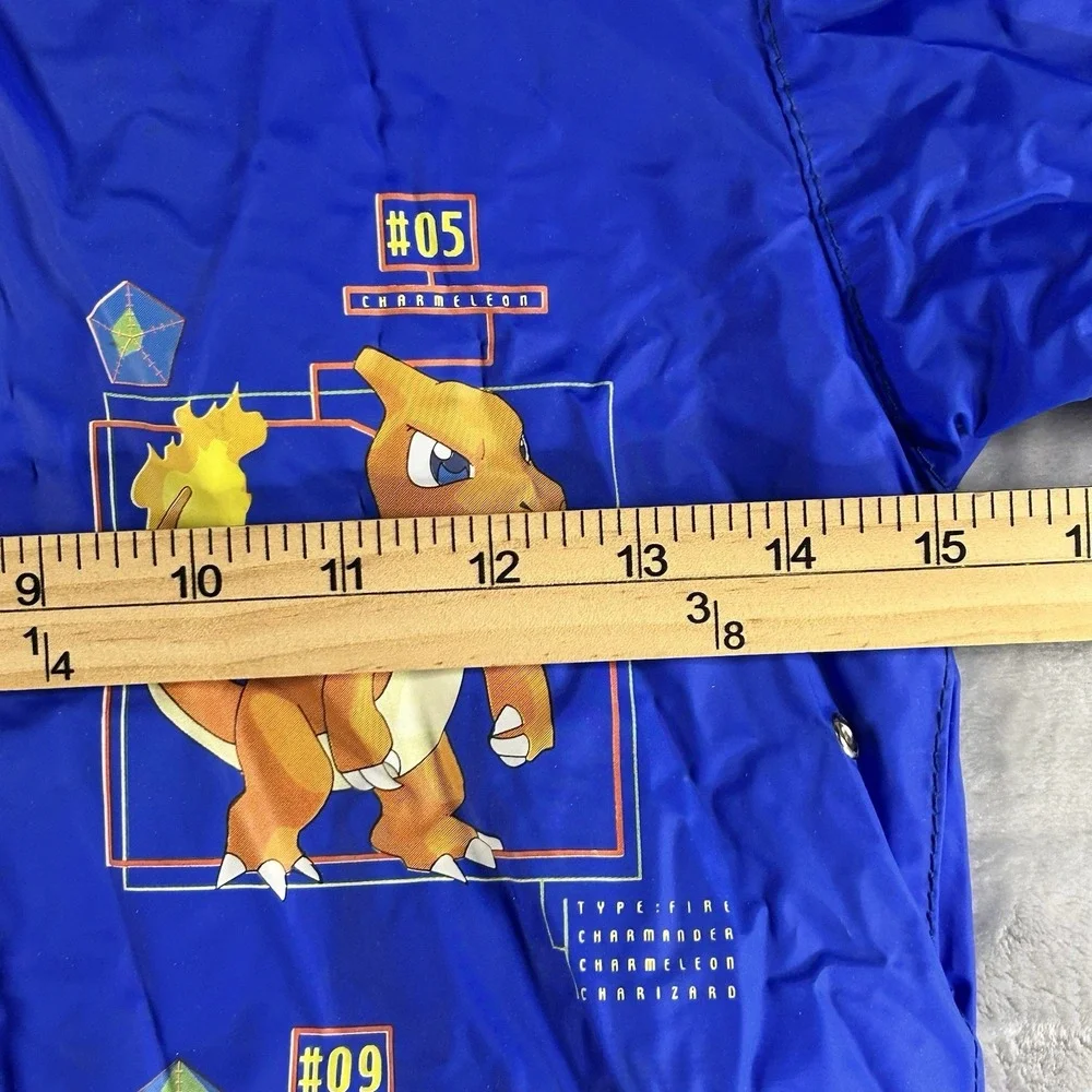 Vintage Pokemon Kids Raincoat‎ Sz 5 Rain Blue Jacket 1990's Retro Gamer READ